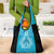 New Zealand Custom Grocery Bag Fire Basketball Maori Tribal Sky Blue - Polynesian Pride