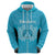 New Zealand Custom Hoodie Fire Basketball Maori Tribal Sky Blue - Polynesian Pride