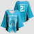 New Zealand Custom Kimono Sleeve Blouse Fire Basketball Maori Tribal Sky Blue - Polynesian Pride