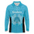 New Zealand Custom Long Sleeve Polo Shirt Fire Basketball Maori Tribal Sky Blue - Polynesian Pride