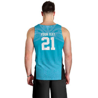 New Zealand Custom Men Tank Top Fire Basketball Maori Tribal Sky Blue - Polynesian Pride