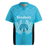 New Zealand Custom Rugby Jersey Fire Basketball Maori Tribal Sky Blue - Polynesian Pride