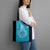 New Zealand Custom Tote Bag Fire Basketball Maori Tribal Sky Blue - Polynesian Pride