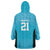 New Zealand Custom Wearable Blanket Hoodie Fire Basketball Maori Tribal Sky Blue - Polynesian Pride