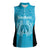 New Zealand Custom Women Sleeveless Polo Shirt Fire Basketball Maori Tribal Sky Blue - Polynesian Pride