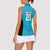New Zealand Custom Women Sleeveless Polo Shirt Fire Basketball Maori Tribal Sky Blue - Polynesian Pride