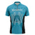 New Zealand Custom Zipper Polo Shirt Fire Basketball Maori Tribal Sky Blue - Polynesian Pride
