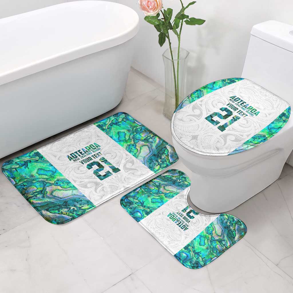 Custom New Zealand Aotearoa Bathroom Set Green Maori Paua Shell Indigenous - Polynesian Pride