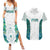 Custom New Zealand Aotearoa Couples Matching Summer Maxi Dress and Hawaiian Shirt Green Maori Paua Shell Indigenous - Polynesian Pride