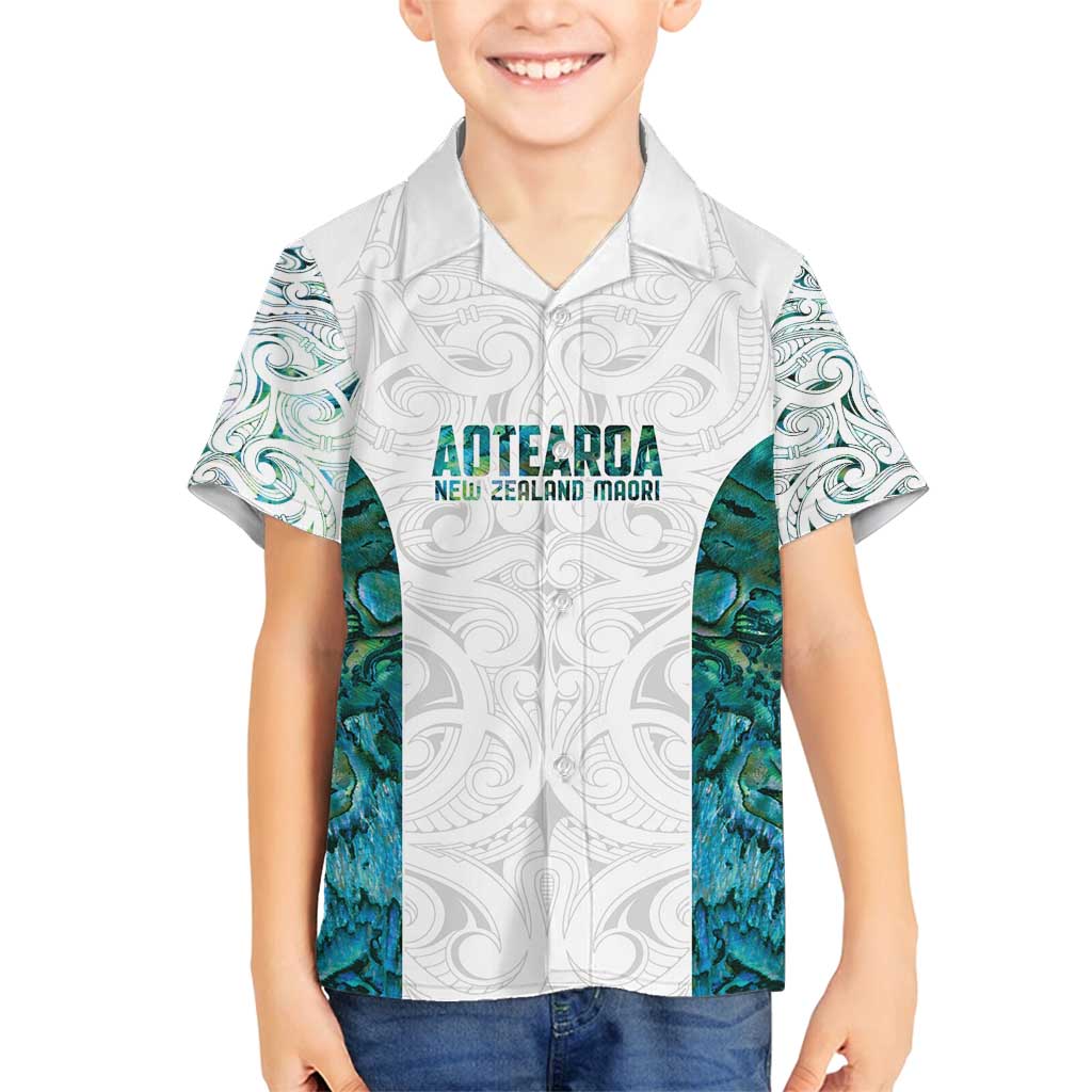 Custom New Zealand Aotearoa Family Matching Puletasi and Hawaiian Shirt Green Maori Paua Shell Indigenous - Polynesian Pride