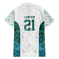Custom New Zealand Aotearoa Family Matching Summer Maxi Dress and Hawaiian Shirt Green Maori Paua Shell Indigenous - Polynesian Pride