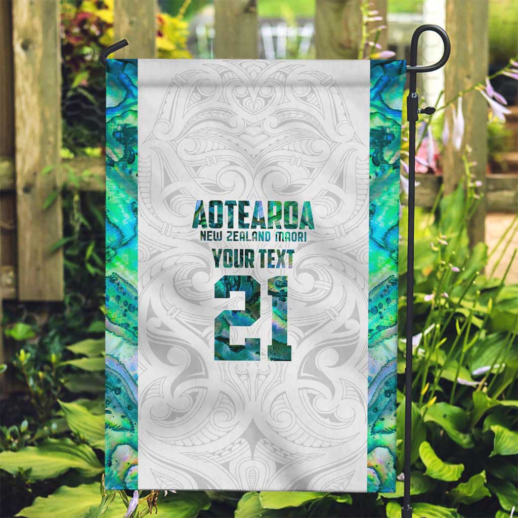 Custom New Zealand Aotearoa Garden Flag Green Maori Paua Shell Indigenous LT9 Garden Flag Green - Polynesian Pride