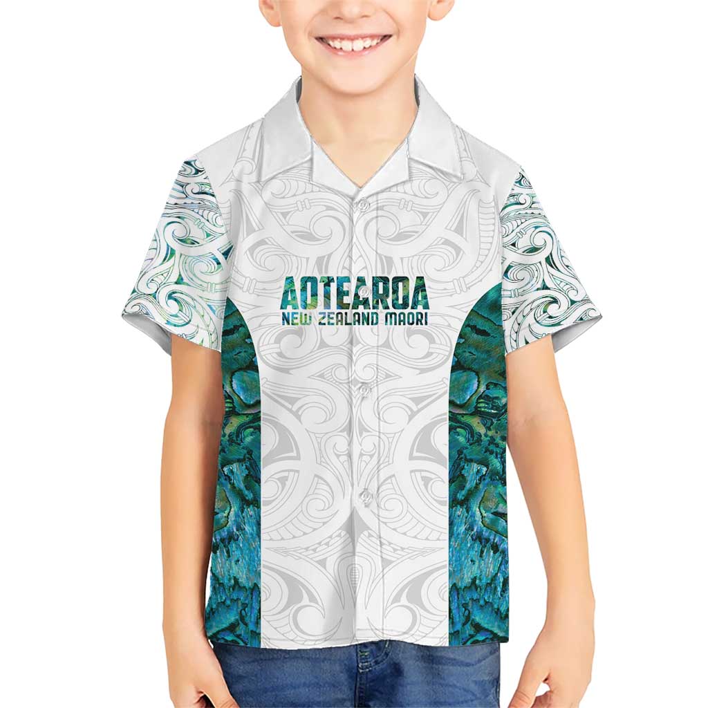 Custom New Zealand Aotearoa Hawaiian Shirt Green Maori Paua Shell Indigenous - Polynesian Pride
