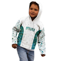 Custom New Zealand Aotearoa Kid Hoodie Green Maori Paua Shell Indigenous - Polynesian Pride