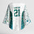 Custom New Zealand Aotearoa Kimono Sleeve Blouse Green Maori Paua Shell Indigenous - Polynesian Pride