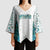 Custom New Zealand Aotearoa Kimono Sleeve Blouse Green Maori Paua Shell Indigenous - Polynesian Pride