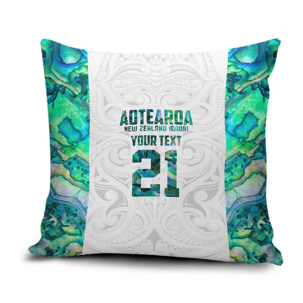 Custom New Zealand Aotearoa Pillow Cover Green Maori Paua Shell Indigenous LT9 Green - Polynesian Pride