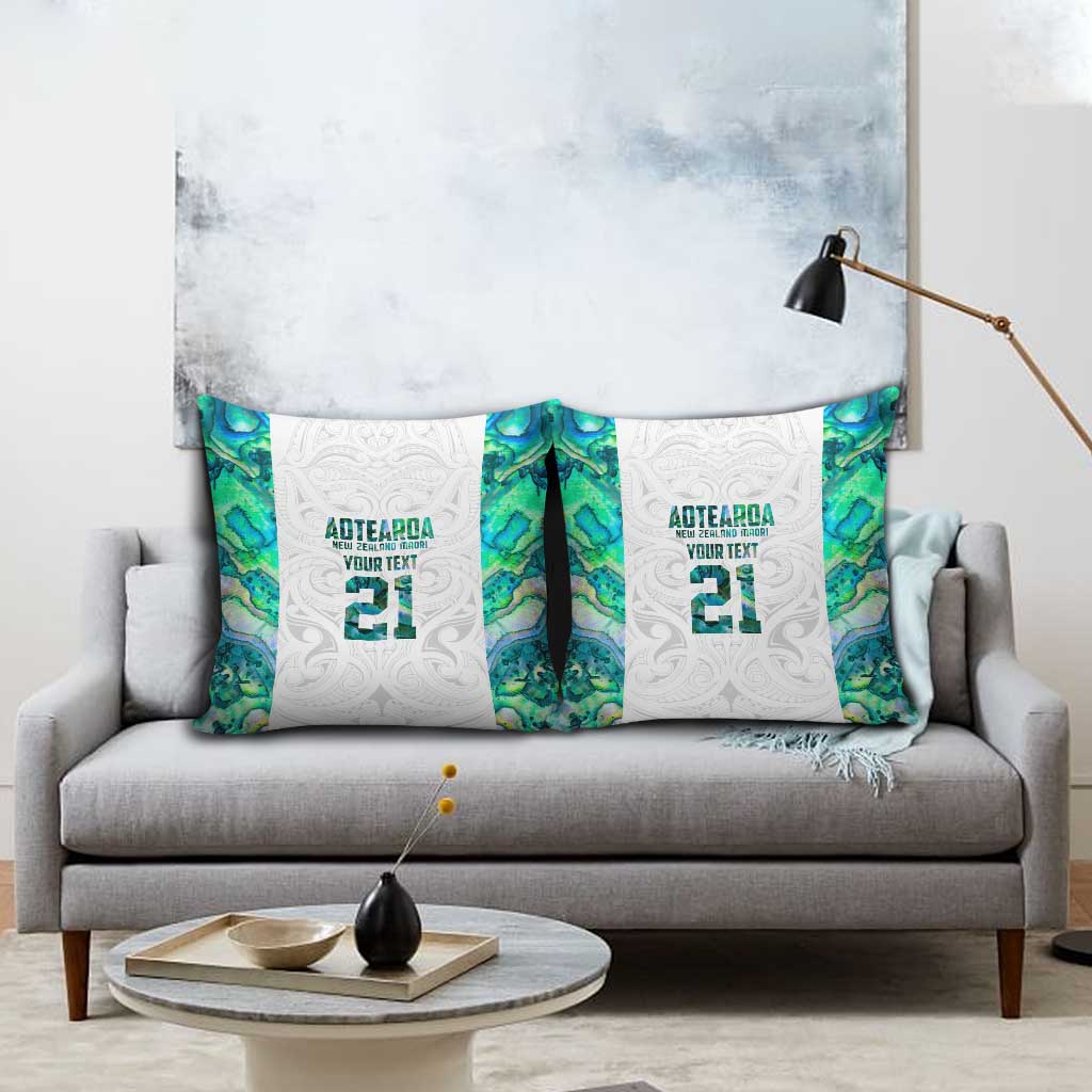 Custom New Zealand Aotearoa Pillow Cover Green Maori Paua Shell Indigenous LT9 - Polynesian Pride