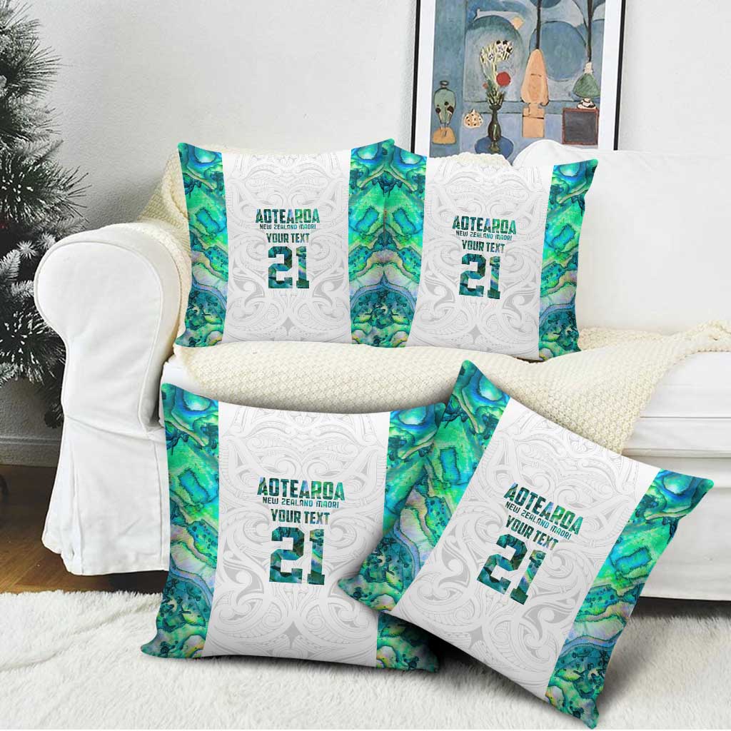 Custom New Zealand Aotearoa Pillow Cover Green Maori Paua Shell Indigenous LT9 - Polynesian Pride