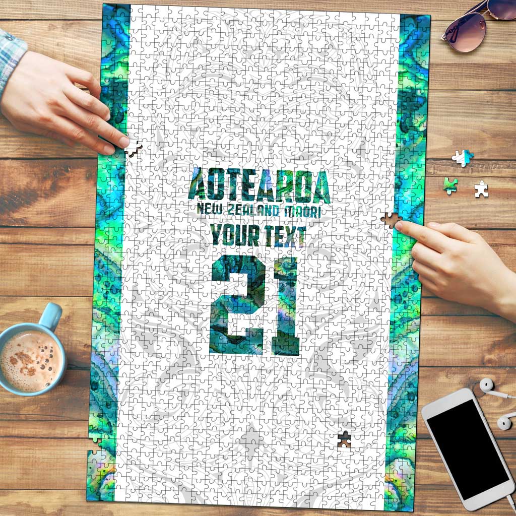 Custom New Zealand Aotearoa Puzzle Green Maori Paua Shell Indigenous - Polynesian Pride