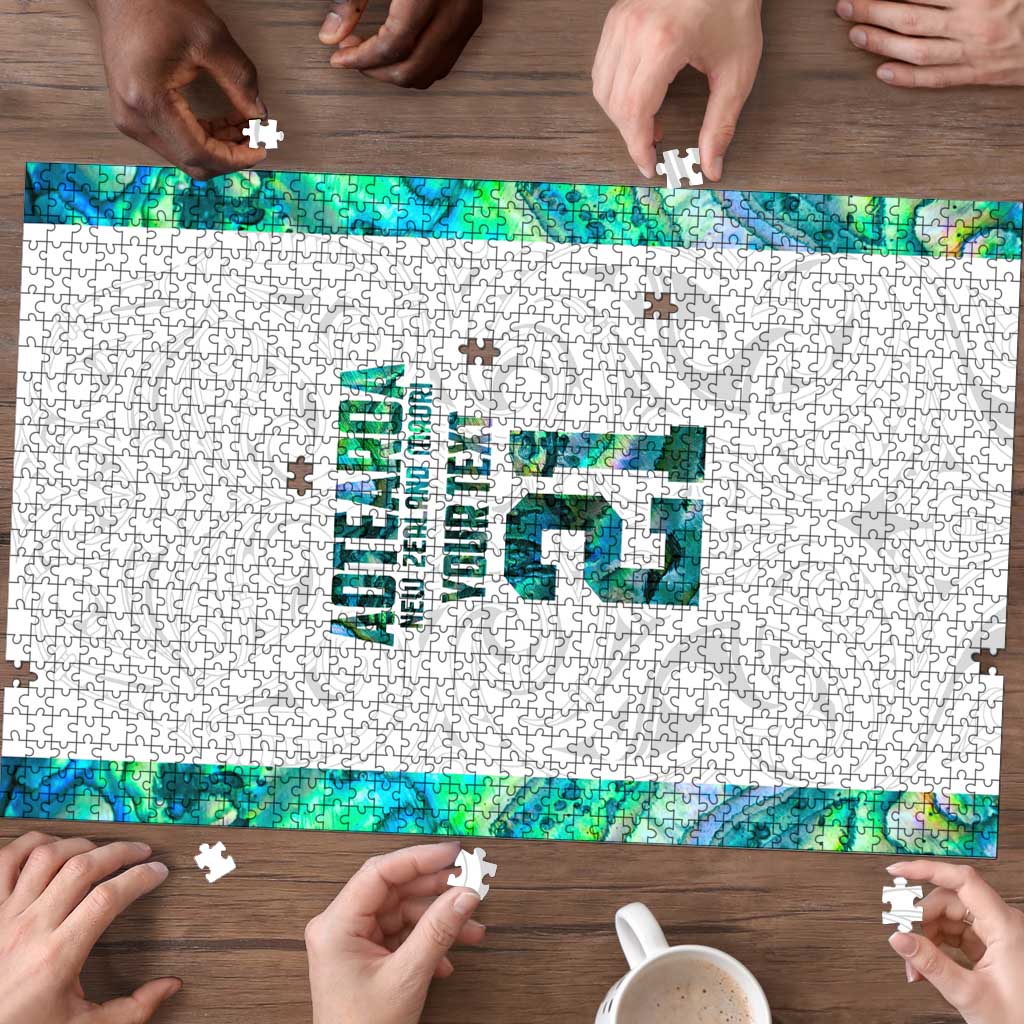Custom New Zealand Aotearoa Puzzle Green Maori Paua Shell Indigenous - Polynesian Pride