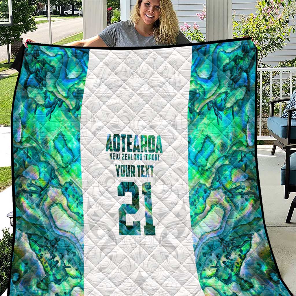 Custom New Zealand Aotearoa Quilt Green Maori Paua Shell Indigenous LT9 Green - Polynesian Pride
