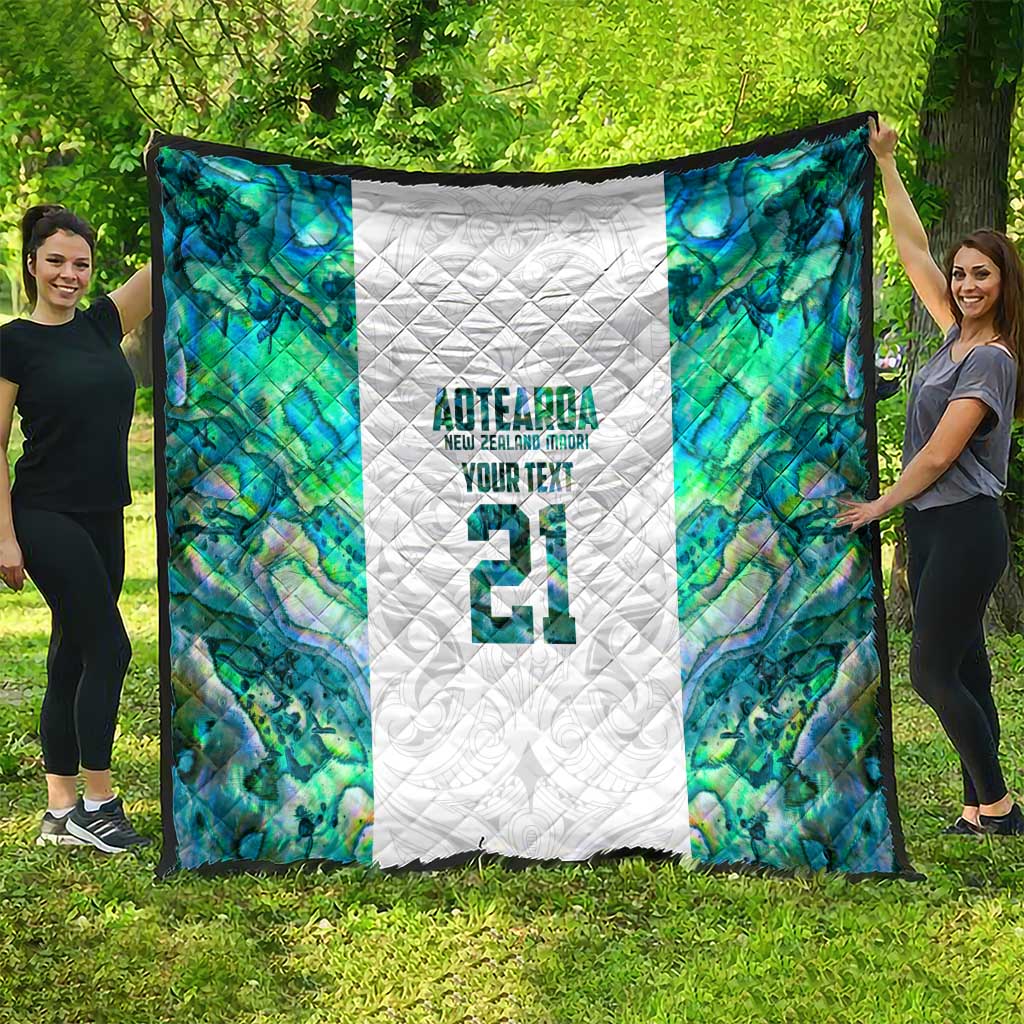 Custom New Zealand Aotearoa Quilt Green Maori Paua Shell Indigenous LT9 - Polynesian Pride