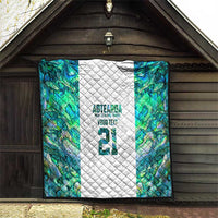 Custom New Zealand Aotearoa Quilt Green Maori Paua Shell Indigenous LT9 - Polynesian Pride
