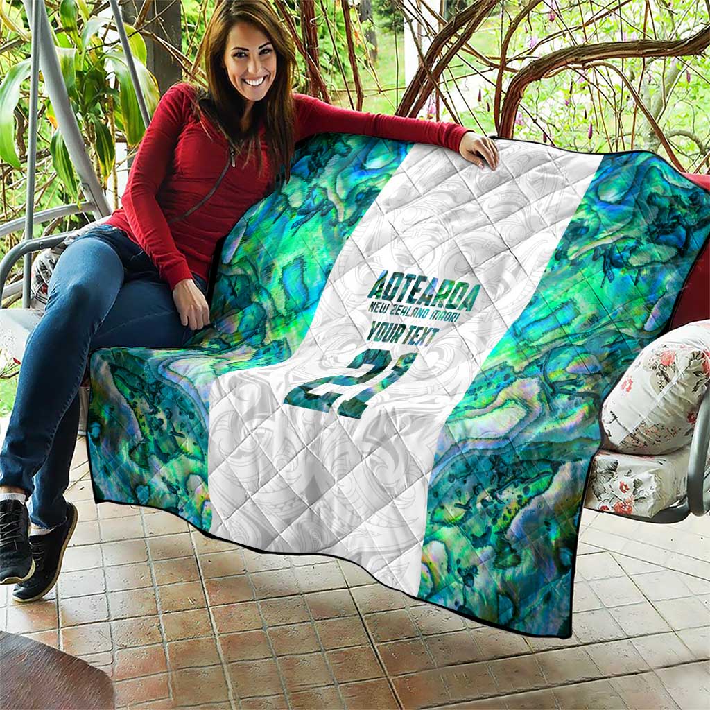 Custom New Zealand Aotearoa Quilt Green Maori Paua Shell Indigenous LT9 - Polynesian Pride