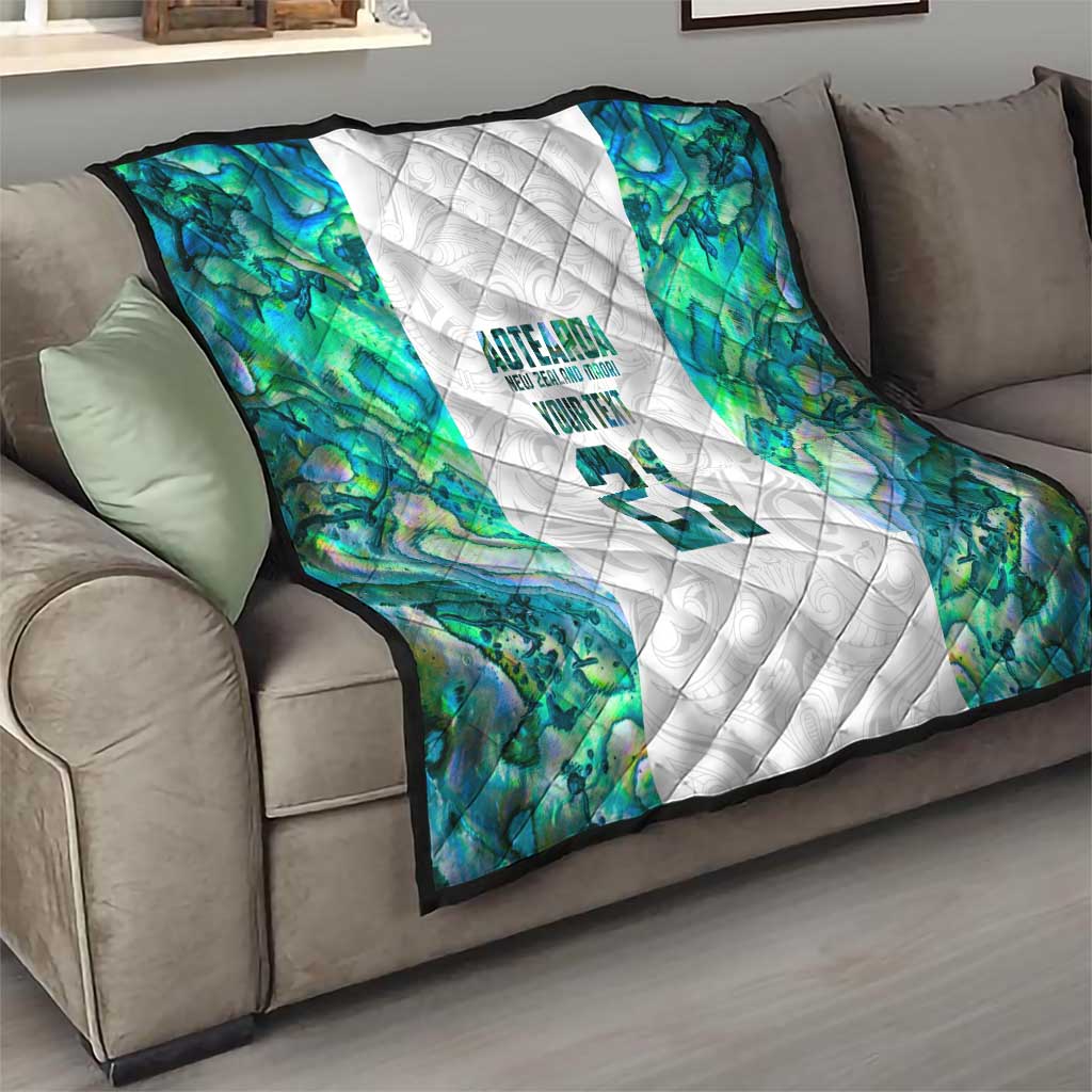 Custom New Zealand Aotearoa Quilt Green Maori Paua Shell Indigenous LT9 - Polynesian Pride