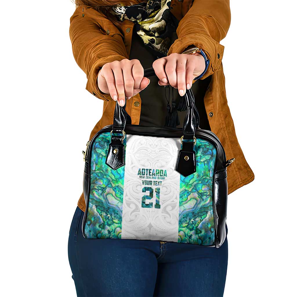 Custom New Zealand Aotearoa Shoulder Handbag Green Maori Paua Shell Indigenous LT9 One Size Green - Polynesian Pride