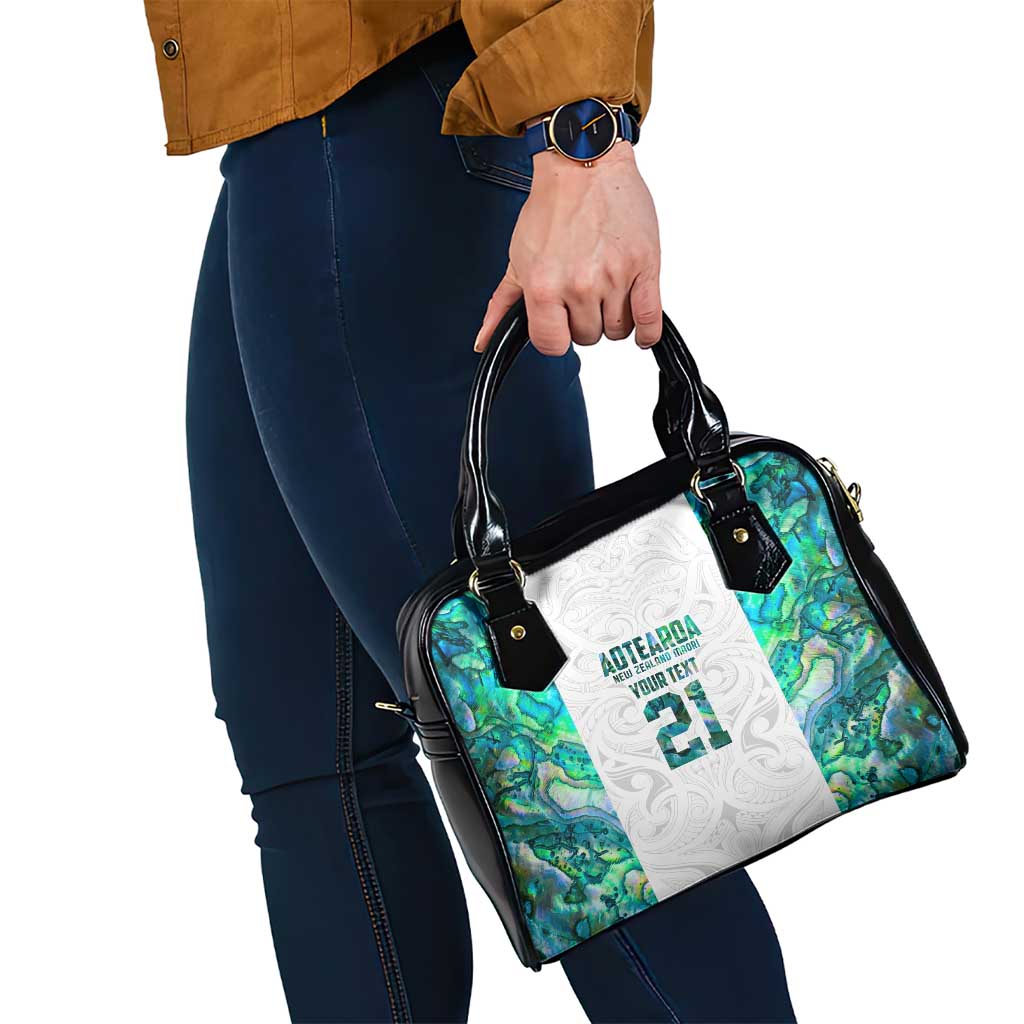 Custom New Zealand Aotearoa Shoulder Handbag Green Maori Paua Shell Indigenous LT9 - Polynesian Pride