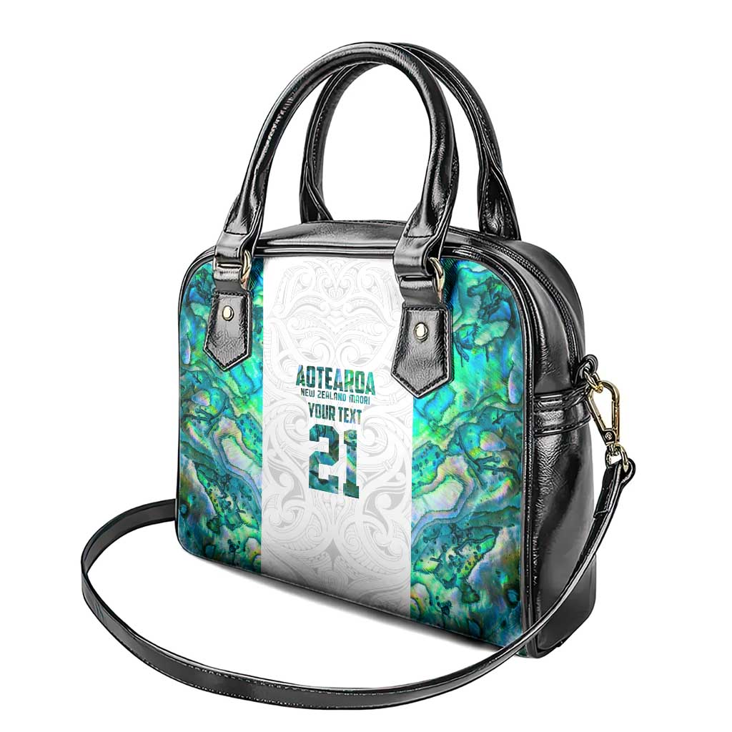Custom New Zealand Aotearoa Shoulder Handbag Green Maori Paua Shell Indigenous LT9 - Polynesian Pride