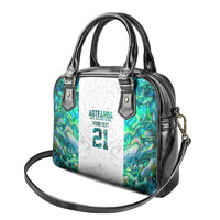 Custom New Zealand Aotearoa Shoulder Handbag Green Maori Paua Shell Indigenous LT9 - Polynesian Pride