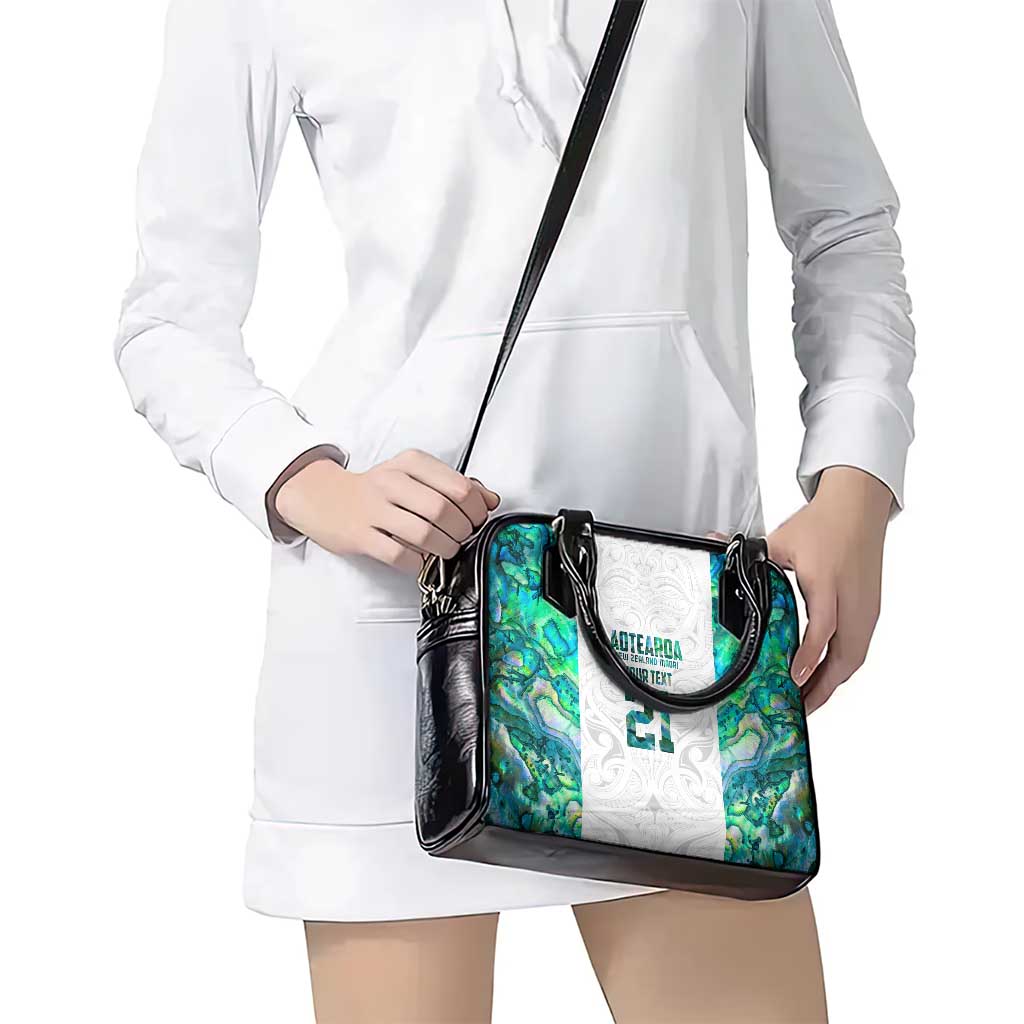 Custom New Zealand Aotearoa Shoulder Handbag Green Maori Paua Shell Indigenous LT9 - Polynesian Pride
