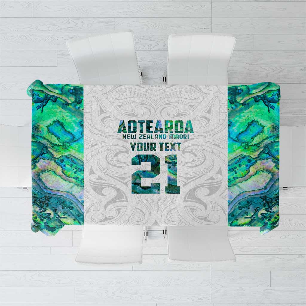 Custom New Zealand Aotearoa Tablecloth Green Maori Paua Shell Indigenous - Polynesian Pride