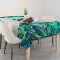 Custom New Zealand Aotearoa Tablecloth Green Maori Paua Shell Indigenous - Polynesian Pride