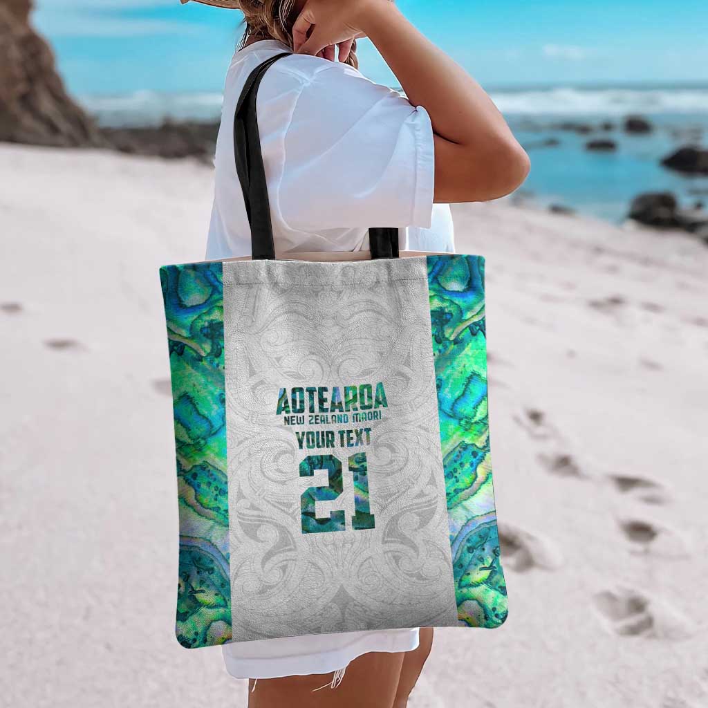 Custom New Zealand Aotearoa Tote Bag Green Maori Paua Shell Indigenous - Polynesian Pride