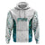 Custom New Zealand Aotearoa Zip Hoodie Green Maori Paua Shell Indigenous - Polynesian Pride