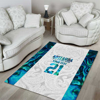 Custom New Zealand Aotearoa Area Rug Maori Paua Shell Indigenous - Polynesian Pride
