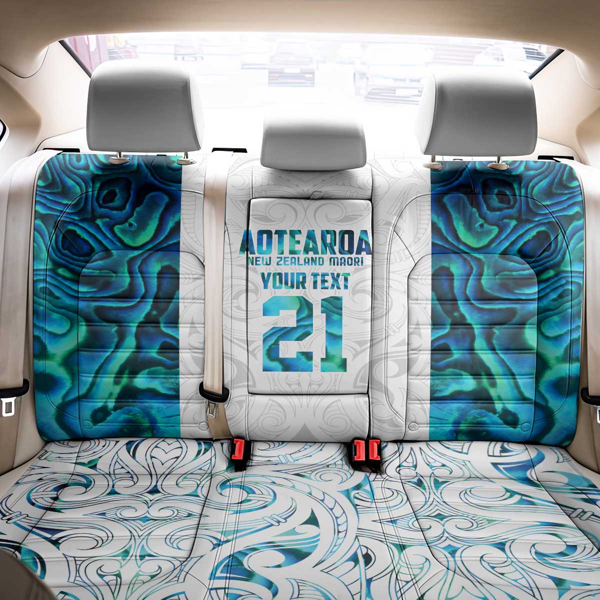 Custom New Zealand Aotearoa Back Car Seat Cover Maori Paua Shell Indigenous LT9 - Polynesian Pride
