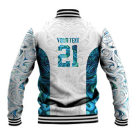 Custom New Zealand Aotearoa Baseball Jacket Maori Paua Shell Indigenous - Polynesian Pride