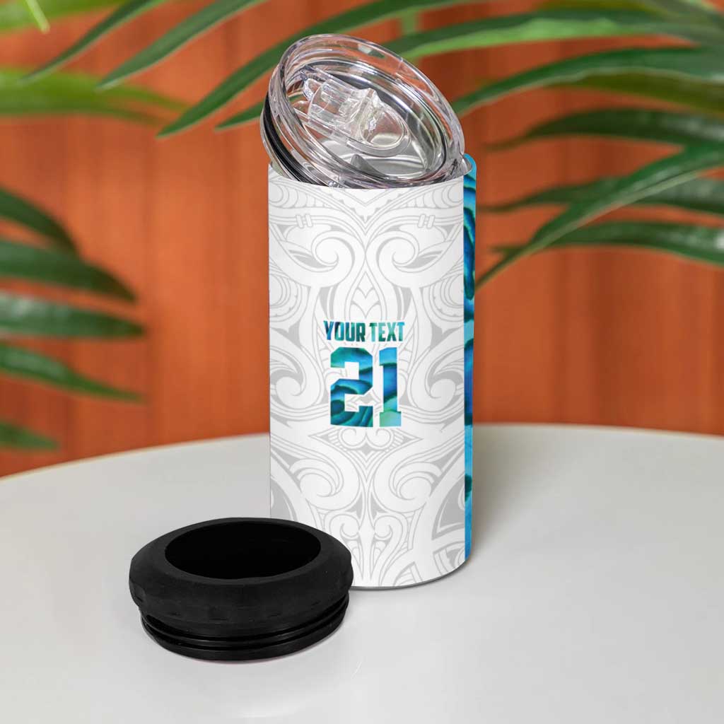 Custom New Zealand Aotearoa 4 in 1 Can Cooler Tumbler Maori Paua Shell Indigenous - Polynesian Pride