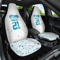 Custom New Zealand Aotearoa Car Seat Cover Maori Paua Shell Indigenous LT9 One Size Blue - Polynesian Pride
