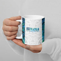 Custom New Zealand Aotearoa Ceramic Mug Maori Paua Shell Indigenous - Polynesian Pride