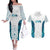 Custom New Zealand Aotearoa Couples Matching Off The Shoulder Long Sleeve Dress and Hawaiian Shirt Maori Paua Shell Indigenous - Polynesian Pride