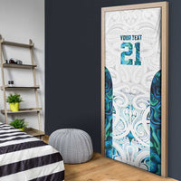 Custom New Zealand Aotearoa Door Cover Maori Paua Shell Indigenous - Polynesian Pride