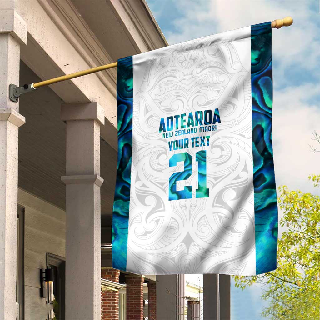 Custom New Zealand Aotearoa Garden Flag Maori Paua Shell Indigenous LT9 House Flag Blue - Polynesian Pride