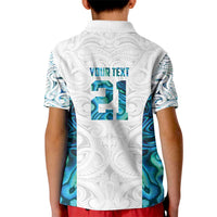 Custom New Zealand Aotearoa Kid Polo Shirt Maori Paua Shell Indigenous - Polynesian Pride