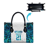 Custom New Zealand Aotearoa Leather Bag Maori Paua Shell Indigenous - Polynesian Pride